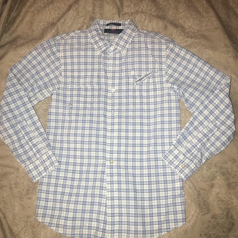 Vineyard Vines Boys Plaid dress shirt Size 12/14